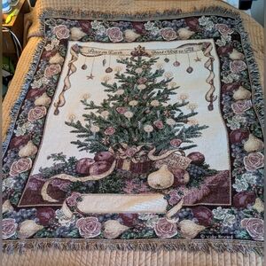 Vicky Howard “Peace on Earth Goodwill to All” Tapestry Throw Blanket 54x67•